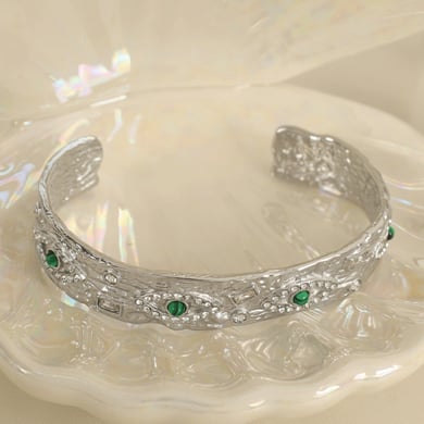 1 Stück Classic Series Retro Eye Edelstahl 18 Karat vergoldet Zirkon Damen Armreifen h5 